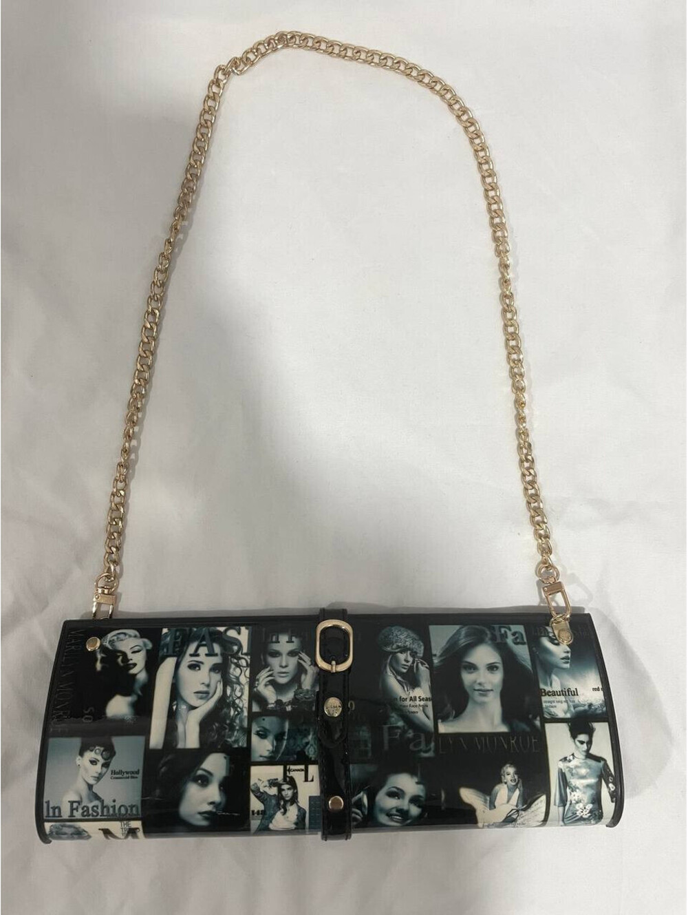 Luxcessories Handbag Crossbody Detachable Chain Strap Collage Beyonce